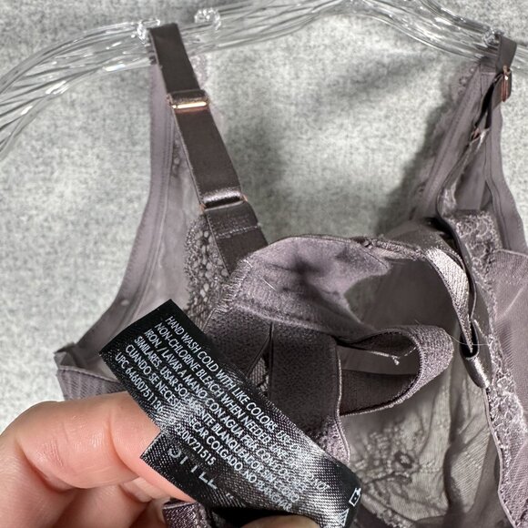 Vintage Smart & Sexy Bra 40DD Lace Underwire Gray Sheer Floral Back Closure - Picture 14 of 16
